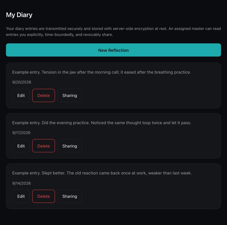 The diary in your student portal — Example data